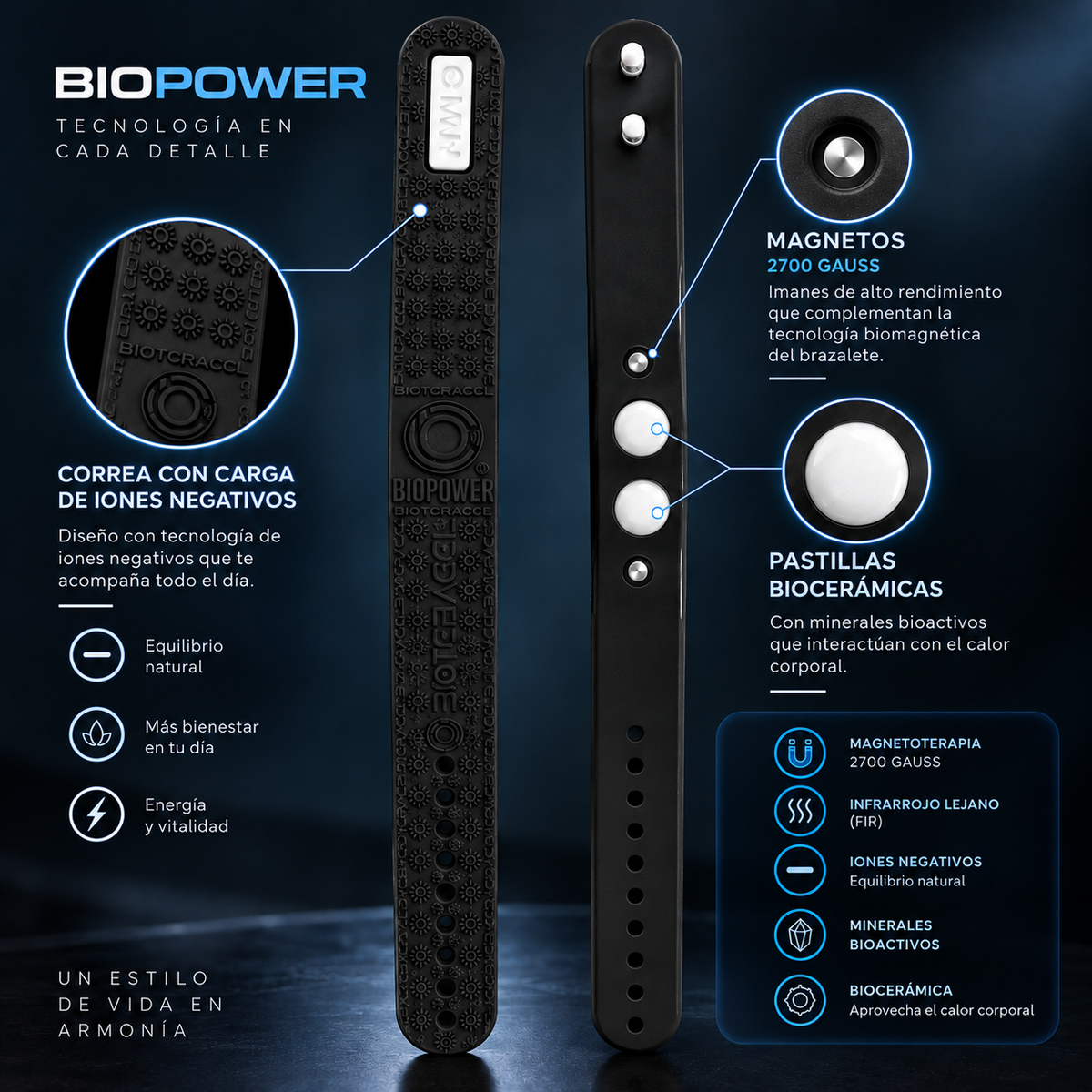 Biopower brazalete biomagnético
